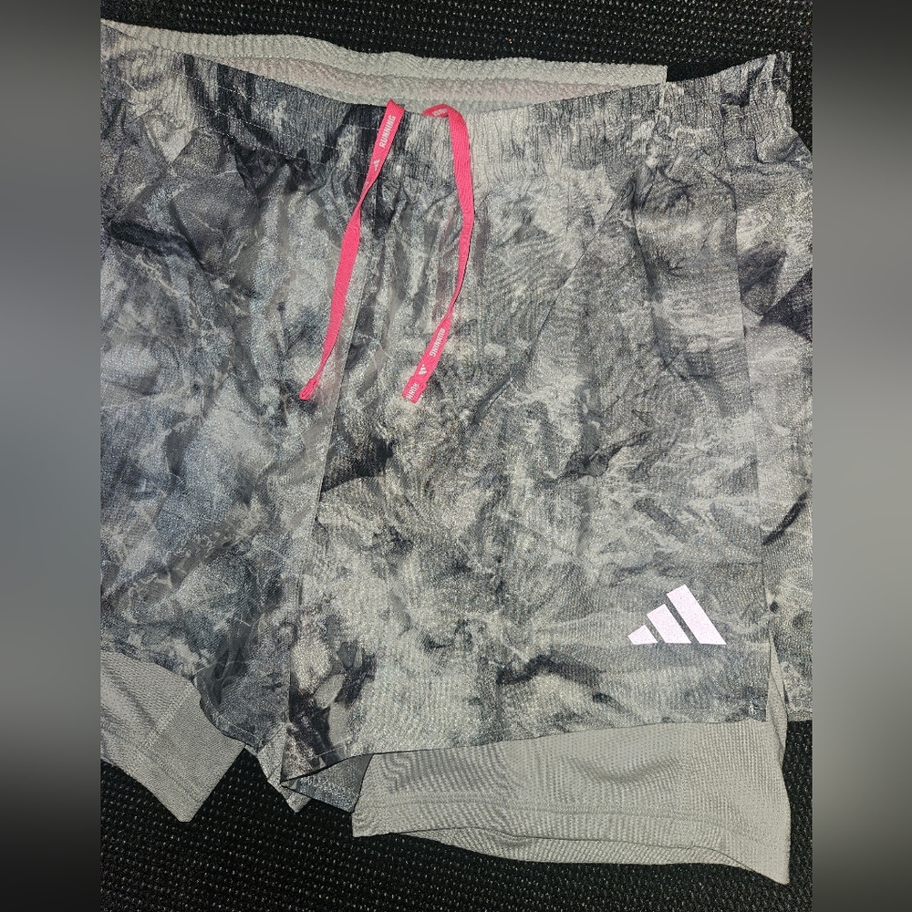 NWT. Adidas Gray and Pink Athletic Shorts.